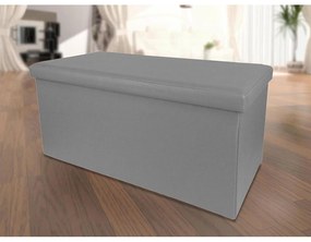 Σκαμπό Με Αποθηκευτικό Χώρο Γκρι Ύφασμα 76x38x38cm - 06511547