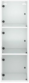 vidaXL Ντουλάπι Τοίχου Λευκό 35x37x100 εκ. με Γυάλινες Πόρτες