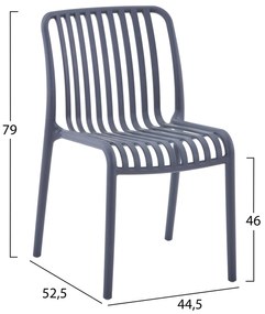 Καρέκλα CONVEE C6104.03 Πολυπροπυλενίου Γκρί 48x56x79Y εκ. 48x56x79 εκ.