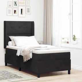 vidaXL Κρεβάτι Box Spring με Στρώμα Μαύρο 80x200 εκ Βελούδο