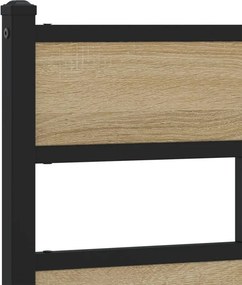 vidaXL Σκελετός Κρεβ. Χωρίς Στρώμα Sonoma Δρυς 100x190 εκ. Μεταλλικό
