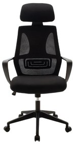 Καρέκλα γραφείου διευθυντή Dolphin pakoworld με ύφασμα mesh χρώμα μαύρο - Ύφασμα - 090-000004