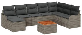 vidaXL Σετ Καναπέ Κήπου 9 pcs Γκρι