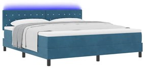 vidaXL Κρεβάτι με ελατήρια Σκούρο Μπλε 180 x 200 cm Βελούδο