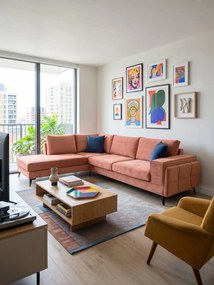 Γωνιακός καναπές Siena-Portokali-Δεξιά