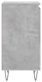 Συρταριέρα Γκρι Σκυροδ. 40 x 35 x 70 εκ. από Επεξεργασμένο Ξύλο - Λευκό