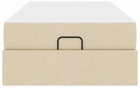 vidaXL Σκελετός κρεβατιού με στρώμα με στρώμα 2 pcs Κρεμ ύφασμα