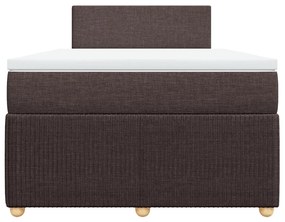 vidaXL Κρεβάτι Boxspring με Στρώμα Σκούρο Καφέ 120x200 εκ. Υφασμάτινο