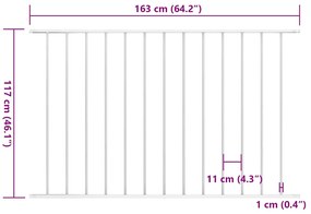 vidaXL Πάνελ Περίφραξης Λευκό 1,7x1,25 μ Ατσάλι με Ηλεκτροστατική Βαφή