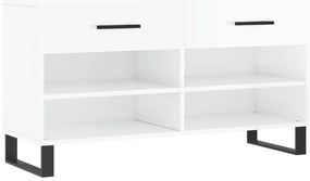 vidaXL Παπουτσοθήκη Γυαλιστερό Λευκό 102x35x55 εκ. Επεξεργασμένο Ξύλο