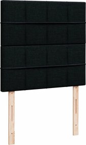 vidaXL Κρεβάτι Boxspring με Στρώμα Μαύρο 100 x 200 εκ. Υφασμάτινο