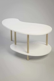 Τραπεζάκι Σαλονιού Λευκό / Δρυς LOBE 100x48x43