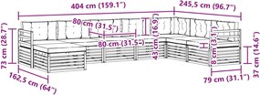 vidaXL Σειρά Καναπέ Εξωτερικού 8 pcs Άσπρο και Ανθρακί Πολυεστέρας