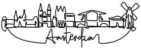 Διακοσμητικό Τοίχου Amsterdam 930DYU1155 120x1,5x39cm Black Wallity Μέταλλο