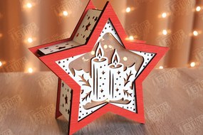 Intra απο ξύλο plywood 3mm-4mm πάχος Χριστουγεννιάτικο Αστέρι Φανάρι | Χριστουγεννιάτικη διακόσμηση Δίασταση 15x15 cm INTRAFABR-106380522