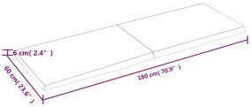 Πάγκος Μπάνιου Αν. Καφέ 180x60x(2-6) εκ. Επεξεργ. Μασίφ Ξύλο - Καφέ