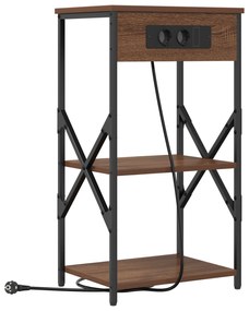 vidaXL Κομοδίνο με ράφι Καφέ δρυς 41 x 31 x 76 εκ. Επεξεργασμένο ξύλο