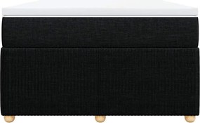 vidaXL Κρεβάτι Boxspring με Στρώμα Μαύρο 120x190 εκ. Υφασμάτινο