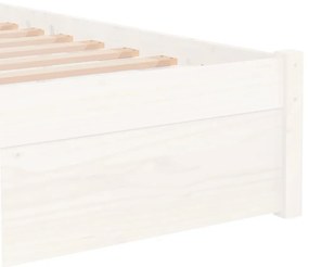 vidaXL Πλαίσιο Κρεβατιού Λευκό 75x190 εκ. Μασίφ Ξύλο Small Single