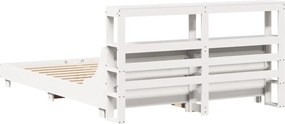 vidaXL Σκελετός Κρεβ. Χωρίς Στρώμα Λευκό 140x190 εκ Μασίφ Πεύκο