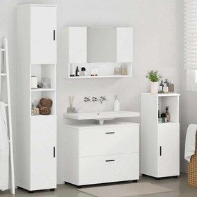 vidaXL Σετ Επίπλων Μπάνιου με συρτάρι 4 pcs Λευκό 30 x 35 x 192 εκ.
