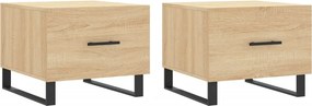 vidaXL Τραπεζάκια Σαλονιού 2 τεμ Sonoma Δρυς 50x50x40 εκ Επεξ. Ξύλο