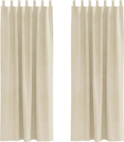 vidaXL Κουρτίνες συσκότισης 2 pcs Κρεμ 140 x 225 cm Βελούδο