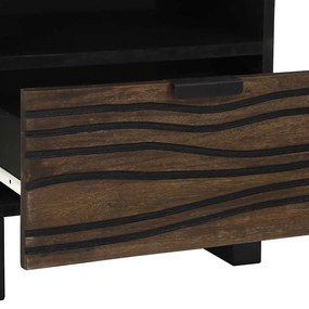 vidaXL Κομοδίνο με συρτάρι Καρυδιά 40 x 33 x 46 εκ. Μασίφ ξύλο μάνγκο