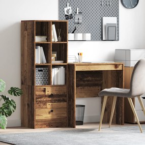 vidaXL Γραφείο με αποθηκευτικό χώρο 2 pcs Παλιό Ξύλο 70 x 50 x 76 εκ.