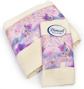 Πετσέτες Βρεφικές Dreaming Unicorn 322 (Σετ 2τμχ) Ecru DimCol Towels Set 70x140cm 100% Βαμβάκι