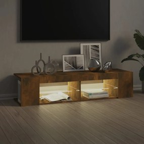 Έπιπλο Τηλεόρασης με LED Καπνιστή Δρυς 135x39x30 εκ. - Καφέ