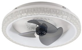 Ανεμιστήρας Οροφής με Φως,Τηλεχειριστήριο Ø50xY27cm 35W 3CCT LED Fan Light in White Color Superior 101000210