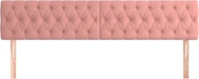vidaXL Κεφαλάρια Ροζ Βελούδινα 200x7x78/88 εκ.