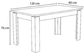 Τραπέζι Denzel Megapap χρώμα γκρι σκυροδέματος 120x80x76εκ.