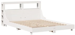vidaXL Σκελετός Κρεβ. Χωρίς Στρώμα Λευκό 135x190 εκ Μασίφ Πεύκο