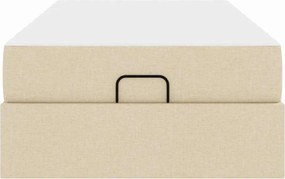 vidaXL Σκελετός κρεβατιού με στρώμα με στρώμα 2 pcs Κρεμ ύφασμα