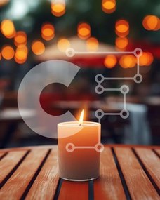 Intra Συλλεκτικό Ξύλινο Παζλ Plywood 4mm - Κερί σε ξύλινο τραπέζι εξωτερικού χώρου Σε Ξύλινο Κουτί - Διαστάσεις Puzzle: 10x10 cm – 25 κομμάτια