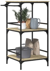 vidaXL Τρόλεϊ Κουζίνας Sonoma Δρυς 60,5x50x105 εκ. Επεξεργασμένο Ξύλο