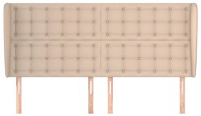 vidaXL Κεφαλάρι με Πτερύγια Καπουτσίνο 203x23x118/128 εκ. Συνθ. Δέρμα