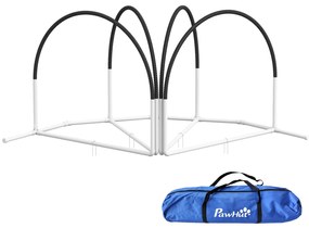 PawHut Σετ Agility για σκύλους, 4 τεμάχια, 89 x 69 x 99 cm, Λευκό + Μαύρο