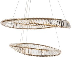 Artekko Iron Φωτιστικό Οροφής LED Χρυσό Μεταλλικό με Κρύσταλλα (82x82x20)cm 20w 3000K Artekko 023-3368