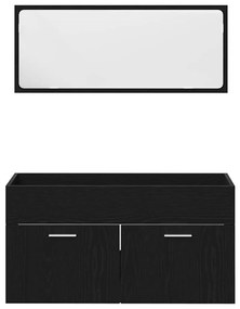 vidaXL Σετ Επίπλων Μπάνιου 2 pcs Μαύρη Οξυά 90 x 38.5 x 46 cm