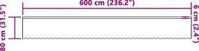 vidaXL Κουρτίνα Δαντέλας με κουρτίνες Λευκό 80 x 600 εκ Πολυεστέρας