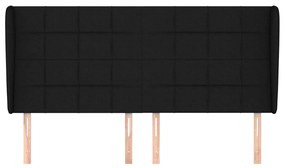 Κεφαλάρι με Πτερύγια Μαύρο 183x23x118/128 εκ. Υφασμάτινο 3117972
