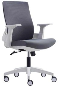 Πολυθρόνα Γραφείου Bf8950 Άσπρη / Mesh - Ύφασμα Γκρι . Διάσταση: 64x64x98/110cm