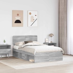 vidaXL Σκελετός Κρεβατιού Γκρι Sonoma 120 x 200 cm