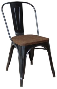Καρέκλα Relix Wood Black Ε5191W,11 45Χ51Χ85 cm Μέταλλο,Ξύλο
