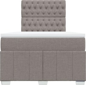 vidaXL Κρεβάτι Boxspring με Στρώμα Taupe 120x200 εκ. Υφασμάτινο