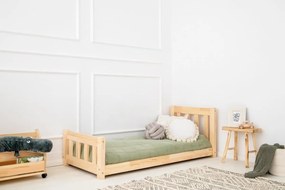 Kρεβάτι Παιδικό Montessori  Mila CPN  με κάγκελα  σε Φυσικό  Ξύλο  100×200cm  Adeko