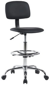 Καρέκλα γραφείου Icina pakoworld pu σε μαύρη απόχρωση 58x54x102-123εκ